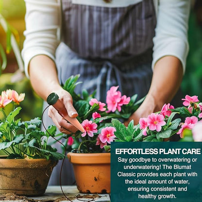 Blumat Classic Self-Watering Stakes - Automatic Drip Irrigation System for Indoor Plant Watering & Outdoor - Water Drip Solution for Potted Plants - Slow Release Stakes, 9 Pack, wo Adapter