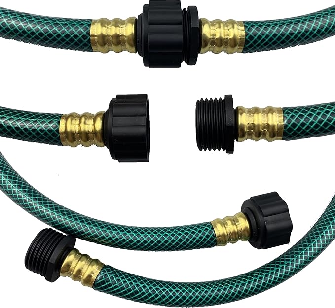 PVC Garden Hose 1/2 Inch, Flexible Water Hose with Male and Female Fittings, No Leaking, Heavy Duty, for Household, Outdoors, Lawns, Patio (50 FT, Green, Plastic Fittings)