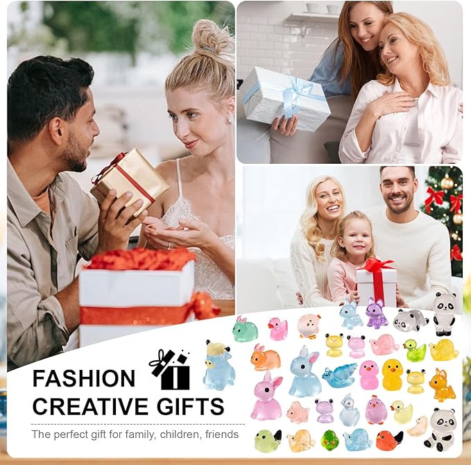 110 Pack Mini Animals Tiny Animal Figurines Bulk for Miniature Glow in Night Dollhouse Decor Accessories Garden Aquarium Potted Ornament Party DIY Charms Office Classroom Activity to Hide