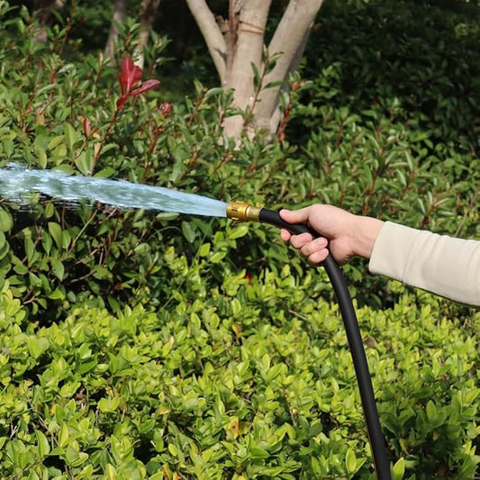 5/8 in. × 5ft. Flexible Hybrid Rubber Garden Hose, High Flow 5/8" I.D. No Memory Durable Lightweight Water Hose Leader Hose for Watering, Irrigation, Water Transfer Pump