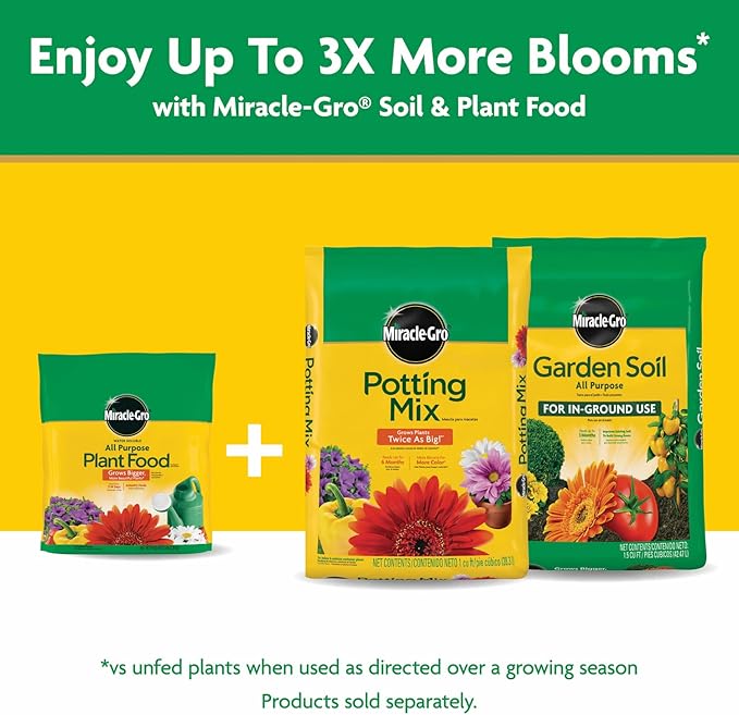 Miracle-Gro Water Soluble All Purpose Plant Food, 24-8-16, Instantly Fertilizes Plants, Waterproof Bag - 5 lb.