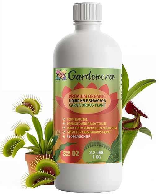 GARDENERA Premium Organic Seaweed & Kelp Superfood for Carnivorous Plants Plants - 32 oz - Liquid Kelp Fertilizer Concentrate (Makes 180 Gallons)