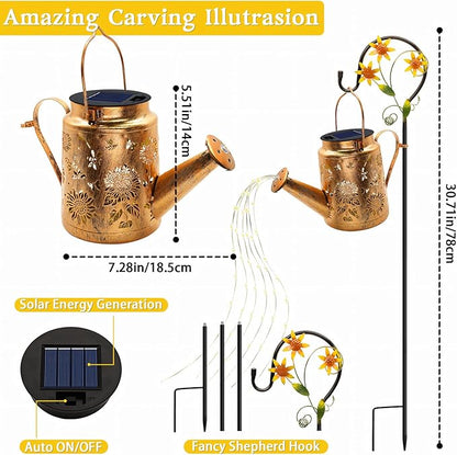 Solar Watering Can with Lights, Birthday Gifts for Christmas Mom Women, Outdoor Garden Decor Sunflower Solar Garden Lights for Outdoor Pathway Yard Lawn Patio Party, Waterproof Gardening Decorations