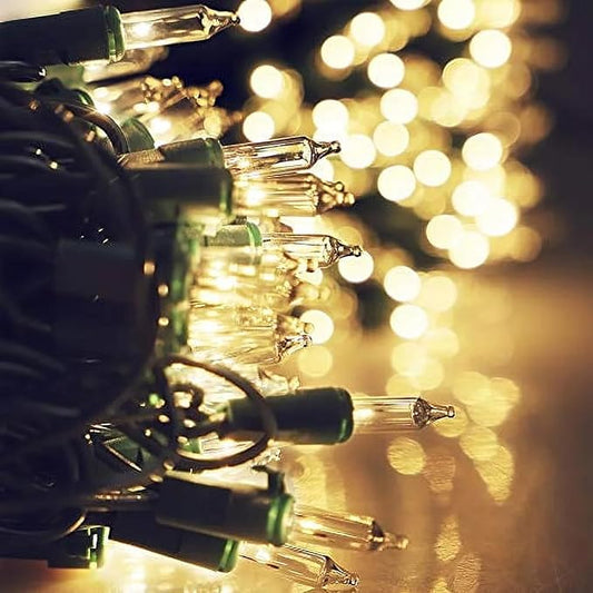 Vigdur 2 Pack 13ft 50 Clear Outdoor String Lights on Green Wire Cord, UL Approved for Indoor/Outside Use, Connectable 120V Clear Outdoor Lights for Xmas Patio Home Party Garden Decor(Green)