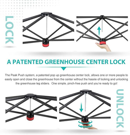 EAGLE PEAK 8x6 Portable Walk in Greenhouse with Polyester Reinforced Corners, Instant Pop Up Indoor Outdoor Gardening Green House, Roll Up Zipper Entry Doors and Mesh Windows, Green/White
