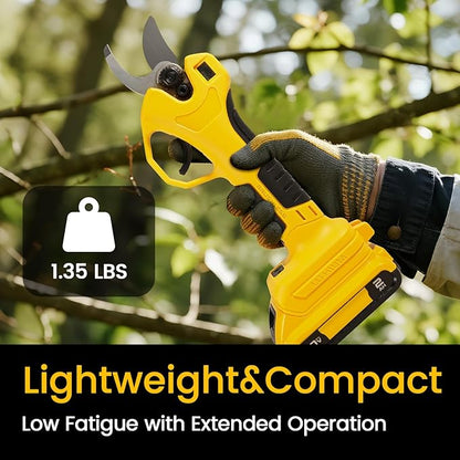 Brushless Electric Pruning Shears Compatible with DeWalt 20V Battery, Cordless Power Pruners for Gardening with LCD Display, 2 Adjustable Cutting, 1.2“ Electric Scissors for Tree Trimming (NO Battery)