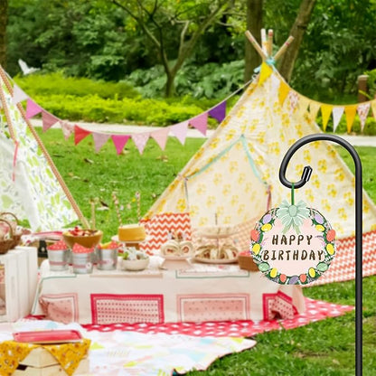 Gtongoko 48 Inch Shepherds Hooks for Outdoor 4 Pack Garden Hooks for Hanging Plants, Lanterns, Bird Feeders, Solar Lights, Mason Jars, Weddings Decor, Adjustable, Matte Black