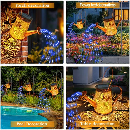 Solar Watering Can Lights, Hummingbird Gifts for Christmas Women Mom Grandma Birthday, Waterproof Outdoor Garden Decor Large Hanging Solar Lanterns Garden Lights for Patio Porch Yard Flowerbed Pathway