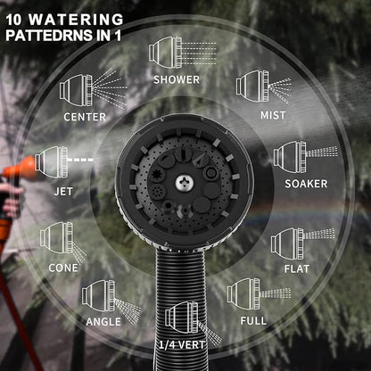 Garden Hose Nozzle Sprayer: 2 Pack 10 Watering Patterns Spray Nozzles Heavy Duty Hose Head Hose Attachment