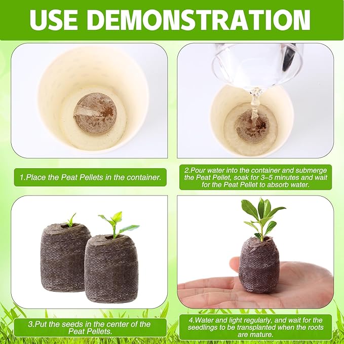 1000 Pcs 40mm Seed Peat Pellets Bulk Seed Starter Soil Pods Compressed Coconut Coir Pellets Potting Soil Pods for Vegetables Germination Propagation Garden Planting Transplanting