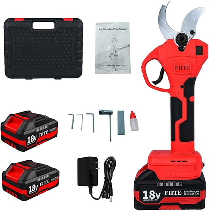 Electric Pruning Shears, Upgraded 40mm 1.6'' Cutting Diameter Portable Cordless Pruning Shears with LCD Display Garden Shears & 2 * 5.0Ah Rechargeable Batteries and Toolkit for Garden Tree Branch
