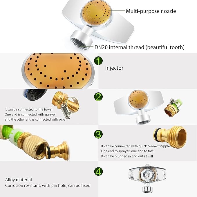 Metal Circular Spot Sprinkler 1PCS, Uranshin 360 Degree Sprinkler Head for Hose, Small Garden Sprinklers up to 30ft Coverage Area, Lawn Sprinklers for Small Area Yard Garden Watering (1, Yellow)