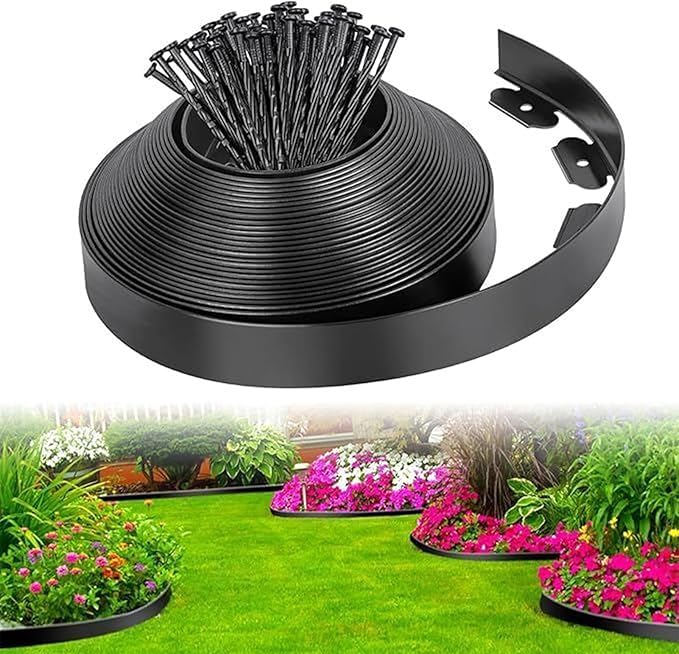 Landscaping Edging,Decorative Garden Fence Border - Border Edging for Lawn with 30 Spikes,for Flower Beds Yard Paver Playground Backyard Porch Landscaping