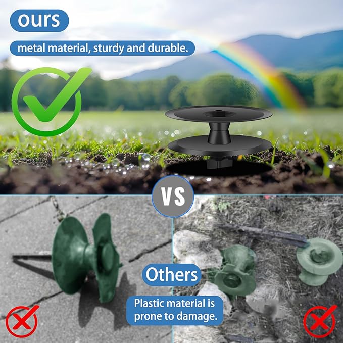 4PCS Garden Hose Guide Spike, Metal Hose Guides for Garden Heavy Duty, Cast Iron Garden Hose Guides for Outside, Rustproof Coated Hose Guide Stakes for Lawn & Yard, Plant & Flower Bed Protection