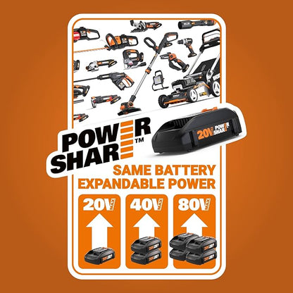 Worx Nitro 20V Cordless 1/2" Drill Driver With Brushless Motor, Compact & Lightweight Set Only 6" and 3 lbs., Power Share Compatible WX130L.9 Tool Only