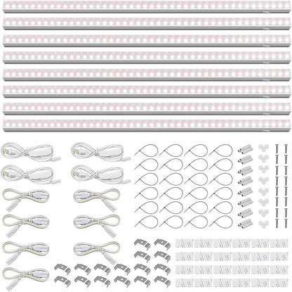 Barrina T5 Grow Lights, Full Spectrum, 4ft 160W (8 x 20W, 1000W Equivalent), LED Grow Light Bulbs, Plant Lights for Indoor Plants, Greenhouse, Plug and Play, Pinkish White, 8-Pack