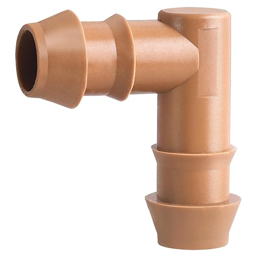 20 Pack 1/2 Inch Drip Irrigation Elbow Fittings - 17mm 1/2'' Drip Line Barbed Elbow Connectors for 1/2 Inch Drip Irrigation Tubing (0.600'' ID) Irrigation Attachment Parts for Garden System