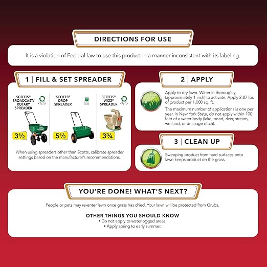 Scotts GrubEx1 Season Long Grub Killer - Kills and Prevents for Up to 4 Months, Treats 10,000 sq. ft. (2-Pack)