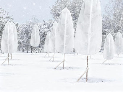 EAONE Plant Covers Freeze Protection 47x71”, Set of 4 Winter Frosts Cloth for Outdoor Plants, Reusable Frost Blankets Tree Wrap Protector for Shrub Cold Weather Bird Insect Prevention, White