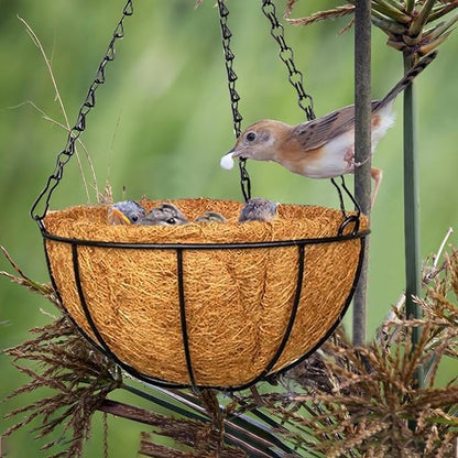 ZeeDix 6Pcs 14 Inch Coconut Liners for Planters, Round Hanging Basket Liners 100% Natural Coco Coir Basket Coco Replacement Liners for Hanging Basket Planters Flowers Vegetables(14in-6pcs)