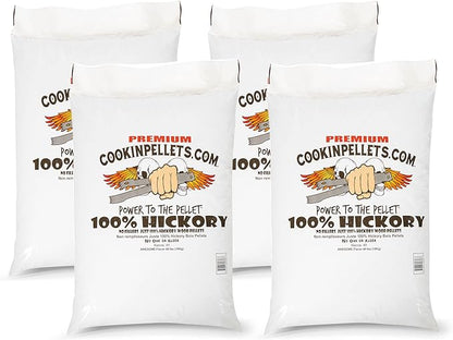 CookinPellets Premium Hickory Grill Smoker Smoking Wood Pellets, 40 Pound Bag (4 Pack)