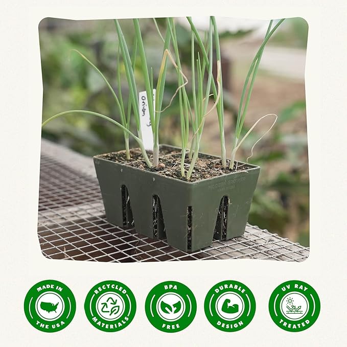Epic Gardening Reusable Seed Starter Tray - Easy Watering Seed Starting Trays - Gardener Friendly Plant Trays for Seedlings | UV-Treated & BPA-Free -6-Cell Seed Starting Trays - 6 Trays/Sage Green