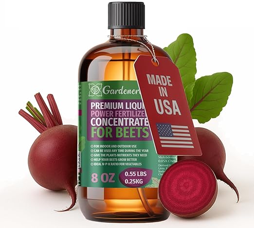 Liquid Power Beets Fertilizer - Professional Liquid Plant Food for Beets - Fast-Acting Concentrate for Growth, Strong Roots & High-Yield Harvest - 8 oz - Indoor & Outdoor Use
