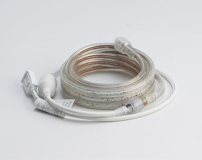 CBConcept UL Listed, 30 Feet, Super Bright 8100 Lumen, 6000K Pure White, Dimmable, 110-120V AC Flexible Flat LED Strip Rope Light, Commercial Grade, Indoor Outdoor use, Ready to plug n shine