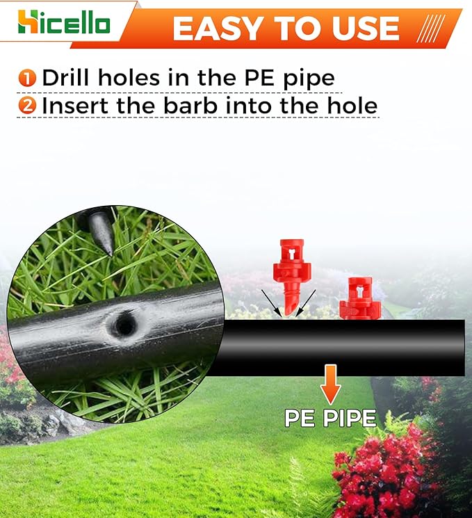 100PCS 360 Degree Misting Nozzle Irrigation, Sprinklers Sprayer for Garden Irrigation System, Micro Sprayer Refraction Automizing Drippers