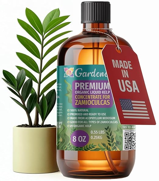 GARDENERA Premium Organic Seaweed & Kelp Superfood for ZAMIOCULCAS Plants - 8 oz - Liquid Kelp Fertilizer Concentrate (Makes 45 Gallons)