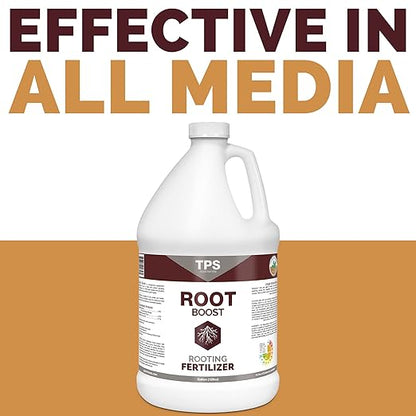 TPS NUTRIENTS Root Boost Advanced Rooting Formula for Living Soil and White Roots, Plus Microbes, 1 Gallon (128 oz)