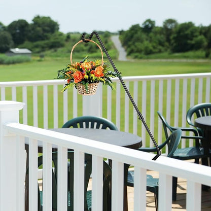 FEED GARDEN [Upgrade Version 2 Pack Bird Feeder Hanger Adjustable 43 Inch Deck Hooks for Railing 360 Degree Swivel Heavy Duty Hanging Hooks for Bird Feeders Wind Chimes