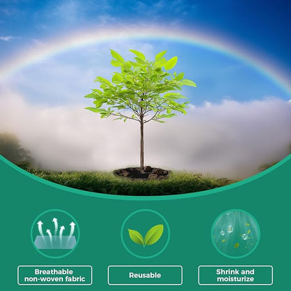 Mulch Tree Ring,32.28" 2 Pack Non-Woven Tree Mulch Ring,Reusable Tree Ring Mulch Mat,Degradable Weed Control Fabric Mat for Landscaping Weed Control Root Protection,Tree Barrier Ring