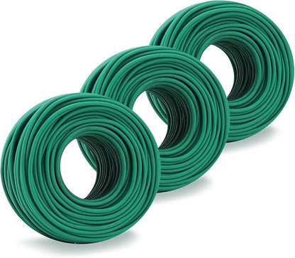 YDSL 100 Feet Soft Tie for Plants, 3 Pack Green Twist Garden Ties Gardening Supplies for Supporting Climbing Plants, Tomatoes, Vegetables, (Diameter - 2.5MM)