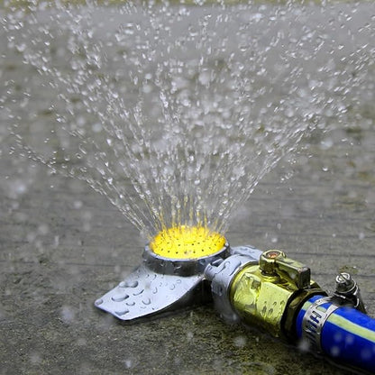 Metal Circular Spot Sprinkler 2PCS, Uranshin 360 Degree Sprinkler Head for Hose, Small Garden Sprinklers up to 30ft Coverage Area, Lawn Sprinklers for Small Area Yard Garden Watering (2PCS, Yellow)