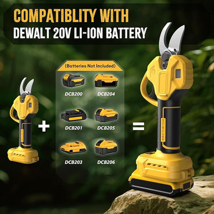 2 IN 1 Electric Pruning Shears Cordless with Pole for Dewalt 20V MAX Battery, 14Ft Reach, 1.2" Cutting Diameter, Brushless Motor Pruner - for Gardening & Tree Trimming (No Battery)