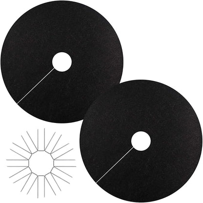 YBB Tree Mulch Ring Weed Control, Non-Woven Degradable Tree Protector Weed Barrier Mat Landscape Fabric with Stakes (2 Pack, 24 Inch)