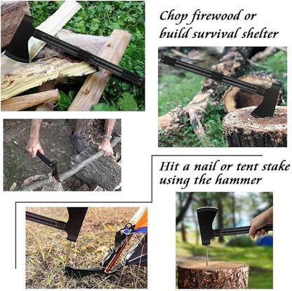 iunio Camping Shovel,Shovel Folding, Portable, Multitool, Foldable Entrenching Tool, Collapsible Spade, for Backpacking, Trenching, Hiking, Survival, Car Emergency