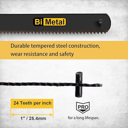 6in. Pro Bi-Metal HSS Mini Hacksaw Replacement Blades, Fine Finish Cut Hacksaw Blade Set 24 TPI 10 pk