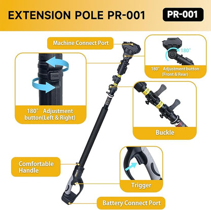 Extendable Pole for Cordless Electric Pruning Shear, Telescopic Pole 4.2-8.2 ft Extension for Gardening Tree Pruner Extended Cutting Reach for Professional Battery Secateurs Heavy Duty