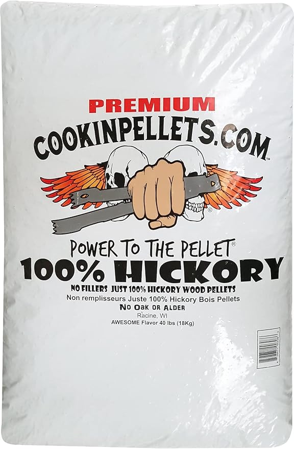 CookinPellets Premium Hardwood Smoker Pellets - 40 Pound Bag, Hickory Flavor