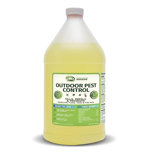 Mosquito Magician Ready to Use Liquid Solution – Kills Mosquitoes, Fleas & Fire Ants – Use with Mosquito Foggers, Sprayers & Misting Systems – Pet & Yard Safe for Lawns, Patios, Outdoors, 1 Gal - Mint