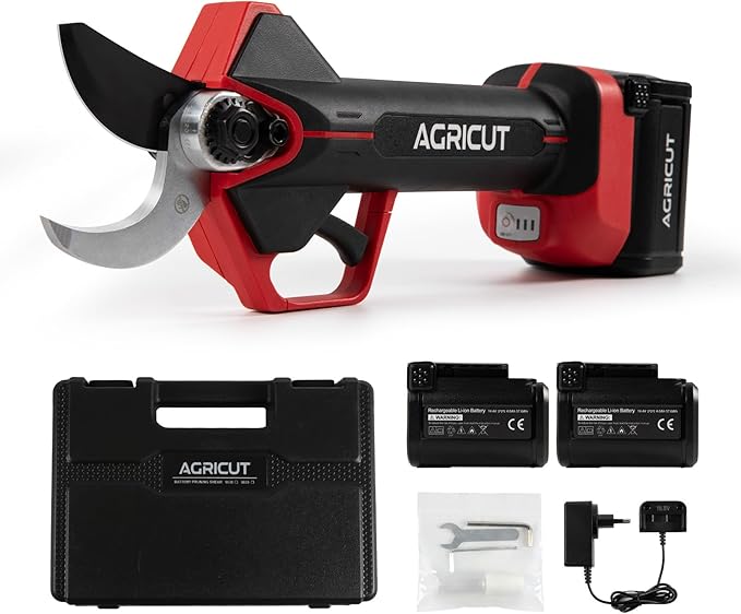 AGRICUT Electric Pruning Shears, 1.4 Inch Max Cutting Capacity Hand Pruners, 14.4V Cordless Branch Cutter with 2 * 4Ah Batteries, Pruning Shears for Gardening