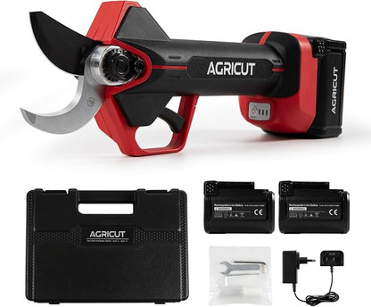 AGRICUT Electric Pruning Shears, 1.4 Inch Max Cutting Capacity Hand Pruners, 14.4V Cordless Branch Cutter with 2 * 4Ah Batteries, Pruning Shears for Gardening