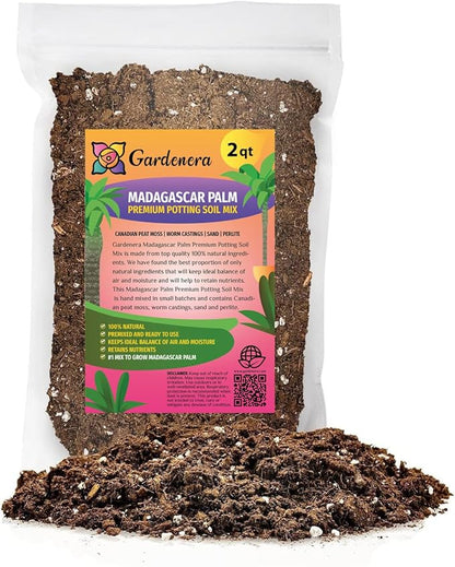 Elevate Your Madagascar Palm Oasis with Gardenera's Organic Potting Mix - Tailored for Robust Palms and Striking Form - 2 Quart