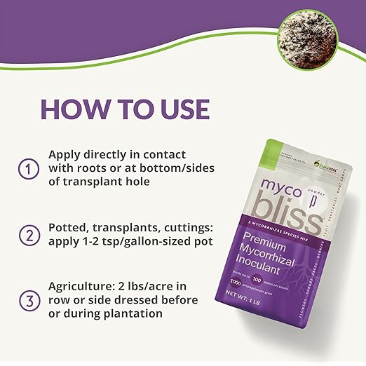 Myco Bliss Powder (200 g) - Mycorrhizal Fungi for Plants - 5 Strain Mycorrhizal Inoculant with 1000 Propagules Per Gram - Highly Concentrated Mycorrhizae for Plants, Gardening, & Potting Soil