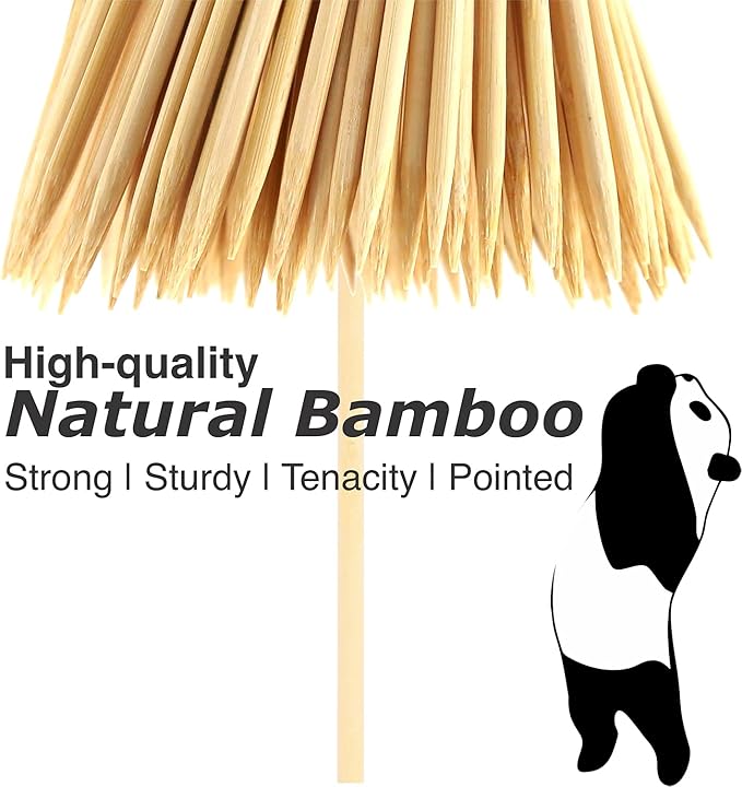 Natural Bamboo Skewers 16” Φ=4mm, (200 PCS) for BBQ，Appetiser，Fruit，Cocktail，Kabob，Chocolate Fountain，Grilling，Barbecue，Kitchen，Crafting and Party. Φ=4mm, More Size Choices /8"/10"/12"/14"/16"(16")