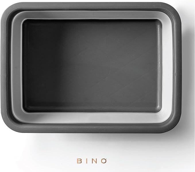 BINO Collapsible Wash Basin - Grey | Portable Dish Tub | Kitchen | Camping | Sink | Home Essentials | Baby Travel | Folding Dish Pan for Maximum Space Saving