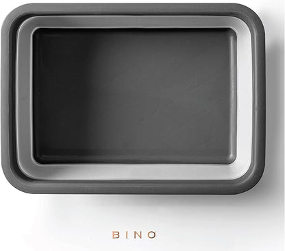 BINO Collapsible Wash Basin - Grey | Portable Dish Tub | Kitchen | Camping | Sink | Home Essentials | Baby Travel | Folding Dish Pan for Maximum Space Saving