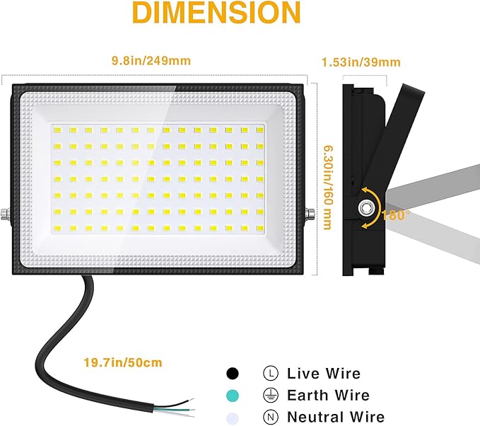 Onforu 80W LED Flood Lights Outdoor,8000LM Super Bright Security Light,6500K Daylight White, Outdoor Floodlight, IP66 Waterproof Outside Floodlights for Garage Yard Garden 2 Pack